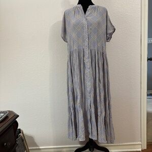 Uniqlo Women’s Casual Light Pastel Purple Maxi Dress Short Sleeve Size L